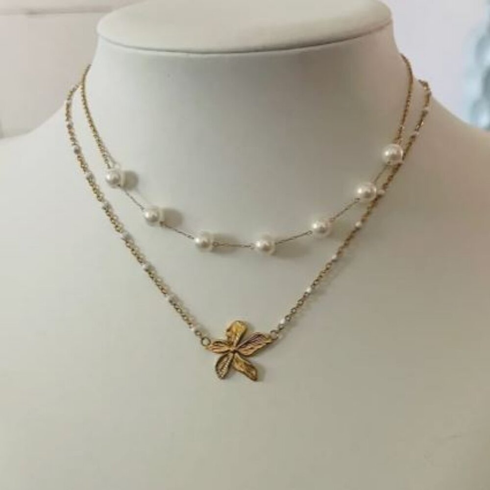 Flora 18K PVD Gold Plated Necklace - Picture 4 of 6